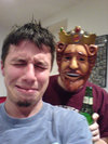 John terrorizing a young boy  with his Burger King mask